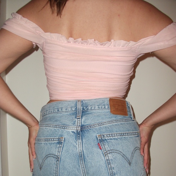 Pink Ruffle Crop Top - Picture 2 of 4
